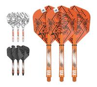 TARGET Darts Raymond Van Barneveld Ink Design No.6 Dart Flights & Medium (48mm) Shafts Stems - 9 Flights and 9 Shafts in Total