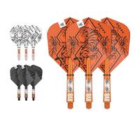 TARGET Darts Raymond Van Barneveld Ink Design No.6 Dart Flights & Short (34mm) Shafts Stems - 9 Flights and 9 Shafts in Total