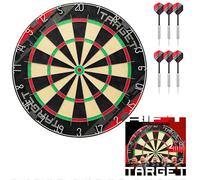 Target Darts Rift Dartboard with Optional LED Light | Steel Tip Dart Board with Optional Bright Dartboard Lighting | Staple-free Wire | Includes Two Sets of 17G Darts | Easy Assembly Complete Starter