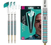 Target Darts Rob Cross Gen 2 25G 90% Tungsten Swiss Point Steel Tip Darts Set, Silver, Aqua and White