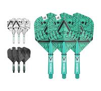 Target Darts Rob Cross Ink Design No.6 Dart Flights & Short (34mm) Shafts Stems - 3 Set Pack