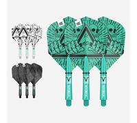 TARGET Darts Rob Cross Ink Design No.6 Dart Flights & Intermediate (41mm) Shafts Stems - 9 Flights and 9 Shafts in Total