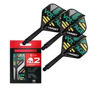 TARGET Darts Rob Cross K Flex Flights and Shaft System, No.2 (Intermediate, 26mm) | Pack of 3 Kflex All In One Flights, Player Edition Darts Accessories | K-Flex Dart Stem