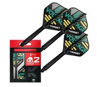 Target Darts Rob Cross K Flex Flights and Shaft System, No.2 | Pack of 3 Kflex All In One Flights, Player Edition Darts Accessories | K-Flex Dart Stem Short/Intermediate/Medium