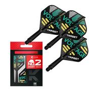 TARGET Darts Rob Cross K Flex Flights and Shaft System, No.2 (Short, 19mm) | Pack of 3 Kflex All In One Flights, Player Edition Darts Accessories | K-Flex Dart Stem