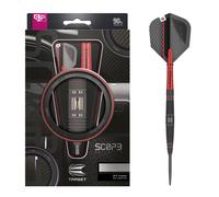 Target Darts Scope Steel Tip Swiss Point Darts, 90% Tungsten Dart Set, Barrel 04-24G | Steel Tip Dart Sets, Red & Black Darts, Professional Dart Set with Swiss Points & Tool