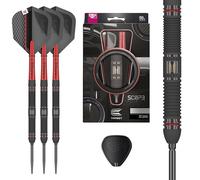 TARGET Darts Scope Steel Tip Swiss Point Darts, 90% Tungsten Dart Set, Barrel 01-23G | Steel Tip Dart Sets, Red & Black Darts, Professional Dart Set with Swiss Points & Tool