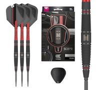 TARGET Darts Scope Steel Tip Swiss Point Darts, 90% Tungsten Dart Set, Barrel 04-22G | Steel Tip Dart Sets, Red & Black Darts, Professional Dart Set with Swiss Points & Tool