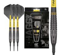 Target Darts Scott Williams Black 90% Tungsten Soft Tip Darts Set - 20g Soft Tip Dart Set, Player Edition Shaggy Dart Set, Pixel Tip Darts