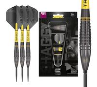 Target Darts Scott Williams Black 90% Tungsten Steel Tip Darts Set - Steel Tip Dart Set, Swiss Point Darts, SP Tool Included, Player Edition Shaggy Dart Set