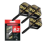 Target Darts Scott Williams K Flex Flights and Shaft System, No.2 | Pack of 3 Kflex All In One Flights, Player Edition Darts Accessories | K-Flex Dart Stem - Short (19mm)
