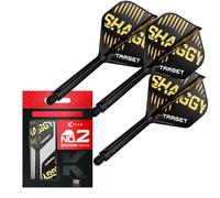 Target Darts Scott Williams K Flex Flights and Shaft System, No.2 | Pack of 3 Kflex All In One Flights, Player Edition Darts Accessories | K-Flex Dart Stem - Medium (33mm)