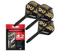 Target Darts Scott Williams K Flex Flights and Shaft System, No.2 | Pack of 3 Kflex All In One Flights, Player Edition Darts Accessories | K-Flex Dart Stem - Intermediate (26mm)