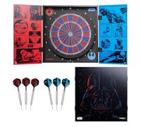 Target Darts Star Wars Light Side VS Dark Side Cabinet Dart Board & Darts | Steel Tip Dartboard Sets, Slim Wooden Cabinet Set Featuring Darth Vader, 2 Sets of Darts (Red & Blue)