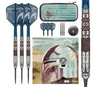 Target Darts Star Wars Mandalorian 95% Tungsten Steel Tip Darts, 22G/24G/26G | Black Swiss Storm Points, Black & Blue K-Flex No.6/No.2 Shafts & Flights, Premium Swiss Keyring Tool & Takoma Wallet