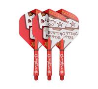 Target Darts Stephen Bunting Flight and Shaft Kit, No.2 Flight, Intermediate Stem | Red, White and Black Pro Ultra Flights and Pro Grip Shafts, Professional Darts Accessories