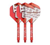 Target Darts Stephen Bunting Flight and Shaft Kit, No.2 Flight, Medium Stem | Red, White and Black Pro Ultra Flights and Pro Grip Shafts, Professional Darts Accessories