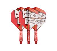 TARGET Darts Stephen Bunting Flight and Shaft Kit, No.2 Flight, Short Stem | Red, White and Black Pro Ultra Flights and Pro Grip Shafts, Professional Darts Accessories