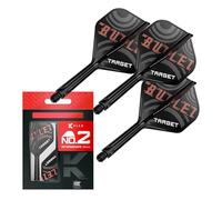 Target Darts Stephen Bunting K Flex Flights and Shaft System, No.2 | Pack of 3 Kflex All In One Flights, Player Edition Darts Accessories | K-Flex Dart Stem - Intermediate (26mm)
