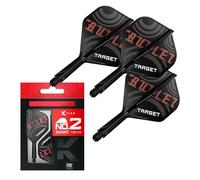 Target Darts Stephen Bunting K Flex Flights and Shaft System, No.2 | Pack of 3 Kflex All In One Flights, Player Edition Darts Accessories | K-Flex Dart Stem - Short (19mm)