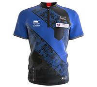 Target Darts Unisex's Coolplay Collarless Glen 'Duzza' Durrant 2022 Version Pro Darts Shirt, Blue and Black, Medium