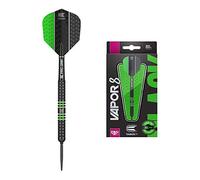 Target Darts Vapor 8 Black Green 26G 80% Tungsten Swiss Point Steel Tip Darts Set