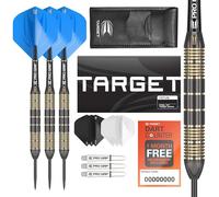 Target Darts Vitus 23G Brass Steel Tip Darts Set - 6 Pro Grip Shafts - 9 Pro Ultra Flights - Dart Wallet Bundle