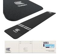 TARGET Darts World Champion Darts Mat Black and White | Dart Oche Mat with Soft Tip and Steel Tip Throw Line Distances | Non Slip Carpet Mats for Floor and Dart Tips Protection | Darts Accessories UK