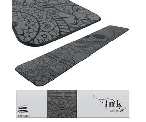 Target Darts World Champion Darts Mat INK Design | Dart Oche Mat with Soft Tip and Steel Tip Throw Line Distances | Non Slip Carpet Mats for Floor and Dart Tips Protection | Darts Accessories