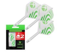 Target Darts Xbox K-Flex Flight & Shaft System, Green & White | No.2 Kflex - Intermediate (26mm) All-In-One K Flex Flights and Shafts, Professional Dart Accessories