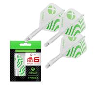 Target Darts Xbox K-Flex Flight & Shaft System, Green & White | No.6 Kflex - Short (19mm) All-In-One K Flex Flights and Shafts, Professional Dart Accessories