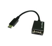 TARGET HDHDPORT-VGACAB Converter Adapter, DisplayPort 1.2 (M) to VGA (F), 0.15m Cabled Adapter, Black, 2048x1152 Max Resolution Support, Supports up 1080p at 50/60hz
