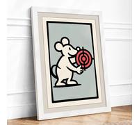 Target Held Graphic Art Framed Wall Art Print A4 (29.7×21cm) White, Wall Decor for Living Room, Bedroom, Office & Home, Ready to Hang, Art Gift