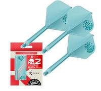 Target Japan Aquamarine K Flex Dart Flights and Shaft System, No.2 | Pack of 3 Kflex All In One Flight, JPN Exclusive Accessories | K-Flex Dart Stem - Medium