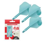 Target Japan Aquamarine K Flex Dart Flights and Shaft System, No.6 | Pack of 3 Kflex All In One Flight, JPN Exclusive Accessories | K-Flex Dart Stem - Short