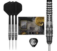 Target Japan Black Marque Blaze Steel Tip Darts with Kflex, 25G | 90% Tungsten Dart Set, K-Flex Flights and Shafts No.2, Swiss Nano Point Tips, Kho Jun