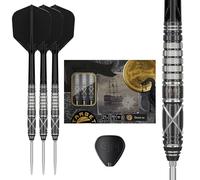 Target Japan Black Marque Chaos 2.0 Swiss Point Steel Tip Darts with Kflex, 21G | 90% Tungsten Dart Set, K-Flex Flights and Shafts, Swiss Nano Points with Tool, Player Leonard Chai