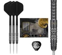 Target Japan Black Marque Creed Steel Tip Darts with Kflex, 23G | 90% Tungsten Dart Set, K-Flex Flights and Shafts No.2, Swiss Nano Point Tips, Shunpei Kuroda