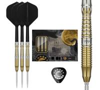 Target Japan Black Marque Enzo Steel Tip Darts with Kflex, 24G | 90% Tungsten Dart Set, K-Flex Flights and Shafts No.2, Swiss Nano Point Tips, Enzo Liao