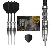 Target Japan Black Marque Heracles Steel Tip Darts with Kflex 23G | 90% Tungsten Darts Set, K-Flex Flights and Shafts No.6, Nano Swiss Point Tips, Daniel Chen