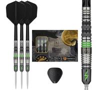Target Japan Black Marque Lightning 3.0 Swiss Point Steel Tip Darts with Kflex, 21G | Chris Lim 90% Tungsten Dart Set, K-Flex Flights and Shafts, Swiss Nano Points with Tool