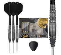 Target Japan BLACK MARQUE LITE PHANTOM 90% SP STEEL TIP DARTS | 90% Tungsten K-Flex Steel Tip Dart Set, 22G| K-Flex No.6 Shape Flights and Shafts, SWISS SILVER NANO POINT 30MM (Phantom Light)