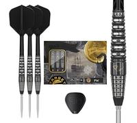 Target Japan BLACK MARQUE LITE PW 90% SP STEEL TIP DARTS Tan Puai Way | 90% Tungsten K-Flex Steel Tip Dart Set, 21G | K-Flex No.6 Shape Flights and Shafts, SWISS SILVER NANO POINT 30MM(PW Light)