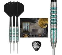 Target Japan Black Marque Pierce Steel Tip Darts with Kflex, 22G | 90% Tungsten Dart Set, K-Flex Flights and Shafts No.2, Swiss Nano Point Tips, Lee Zheng