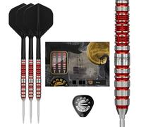 Target Japan Black Marque Spinel Steel Tip Darts with Kflex, 23G | 90% Tungsten Dart Set, K-Flex Flights and Shafts No.2, Swiss Nano Point Tips, Rin Yoshimuta