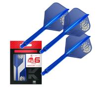 Target Japan Blue K Flex Dart Flight and Shaft System, No.6 Shape | Pack of 3 Printed K-Flex Set, All In One Flights & Shaft System, Darts Accessories (Medium, 33mm)