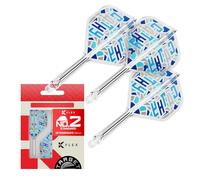Target Japan Charis 2025 K Flex Dart Flights and Shaft System, No.2 | Pack of 3 Kflex All In One Flight, Cathy Leung Darts Accessories | K-Flex Dart Stem - Intermediate