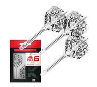 TARGET Japan Diamond K Flex Dart Flights and Shaft System, No.6 | Pack of 3 Kflex All In One Flight, Player Edition Kosuzu Iwao Darts Accessories | K-Flex Dart Stem - Medium (33mm)