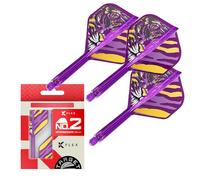 Target Japan Endeavour K Flex Dart Flights and Shaft System, No.2 (Intermediate, 26mm) | Pack of 3 Kflex All In One Flight, Player Edition Kasumi Sato Darts Accessories | K-Flex Dart Stem