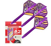 Target Japan Endeavour K Flex Dart Flights and Shaft System, No.2 (Medium, 33mm) | Pack of 3 Kflex All In One Flight, Player Edition Kasumi Sato Darts Accessories | K-Flex Dart Stem